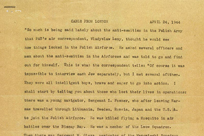 Unbylined cable from London