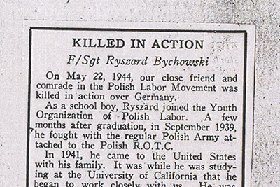 Report of Ryszard’s death