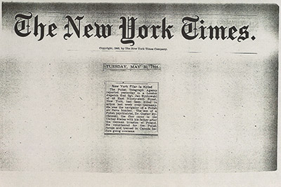 News item in New York Times about his death